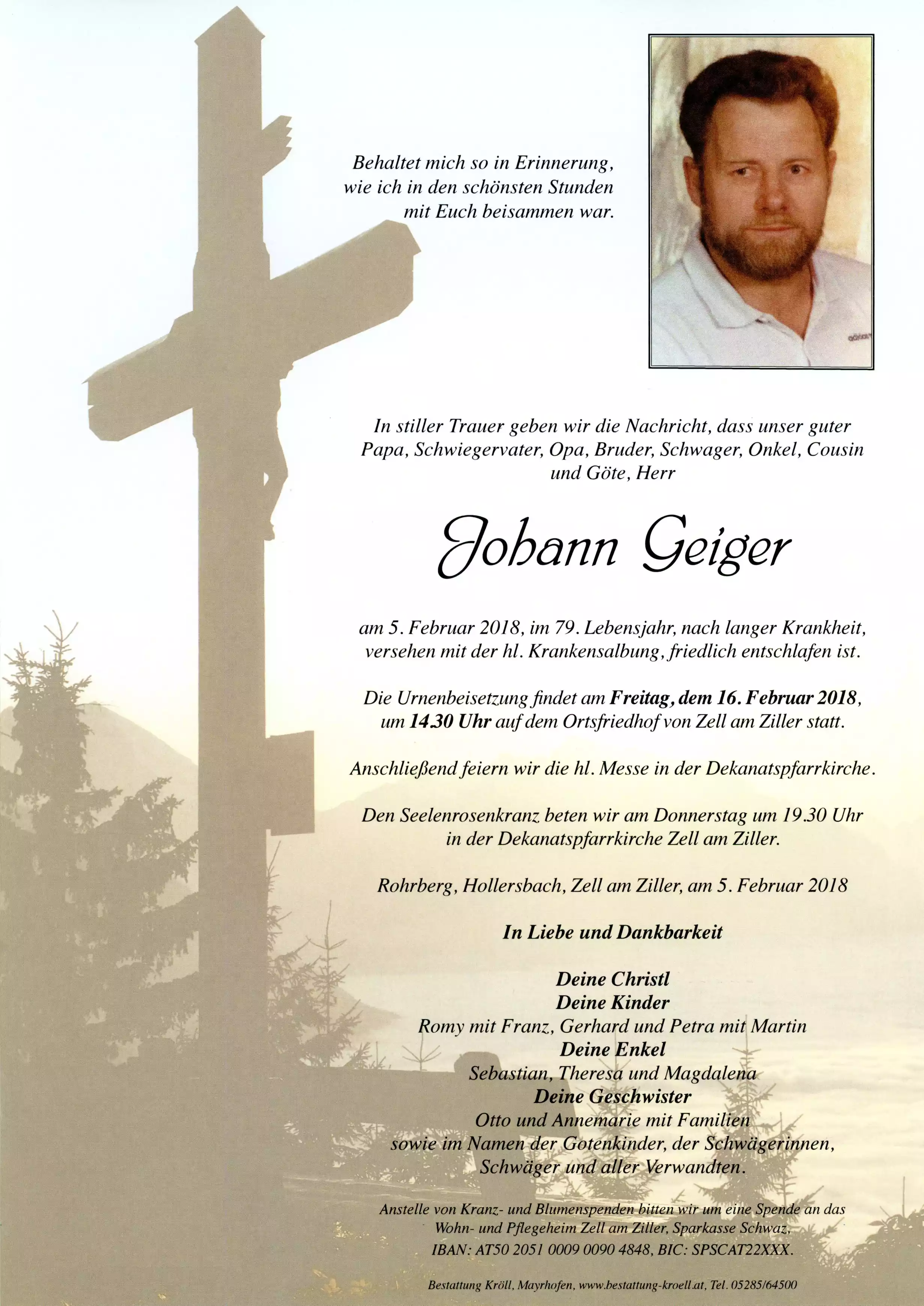 Parte von Johann Geiger